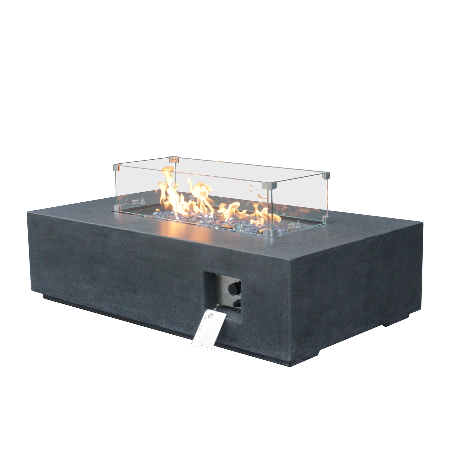 52 Inch Outdoor Concrete Propane gas rectangle Fire Pit table