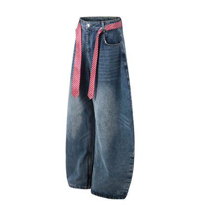 Pantalones vaqueros de mujer de talle alto, corte holgado, caída fluida, pierna ancha, versátiles, efecto adelgazante, hasta el suelo, tipo Knife Pants