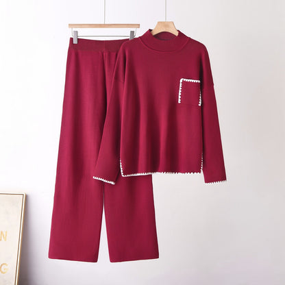 Elevate your everyday style with this sophisticated two-piece knit set.