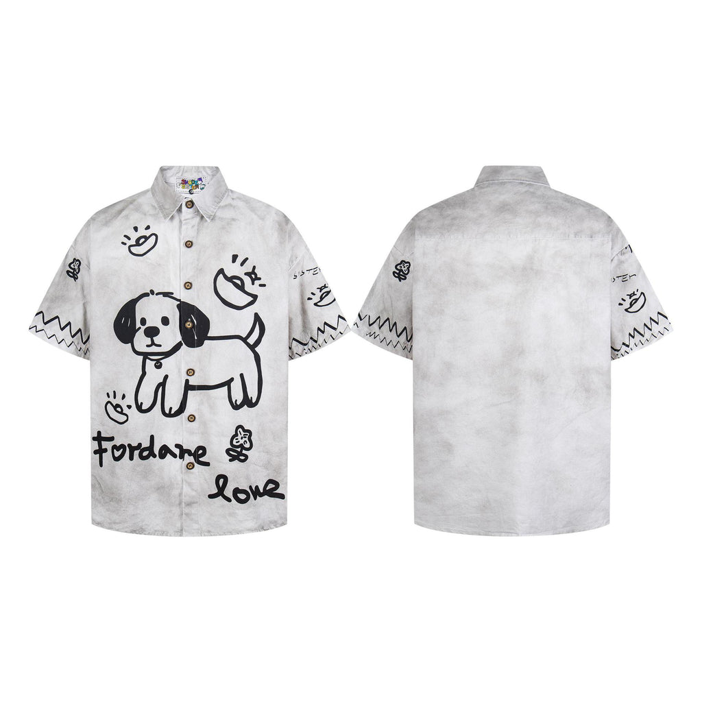 Chiot graffiti sale fabriquant une vieille chemise