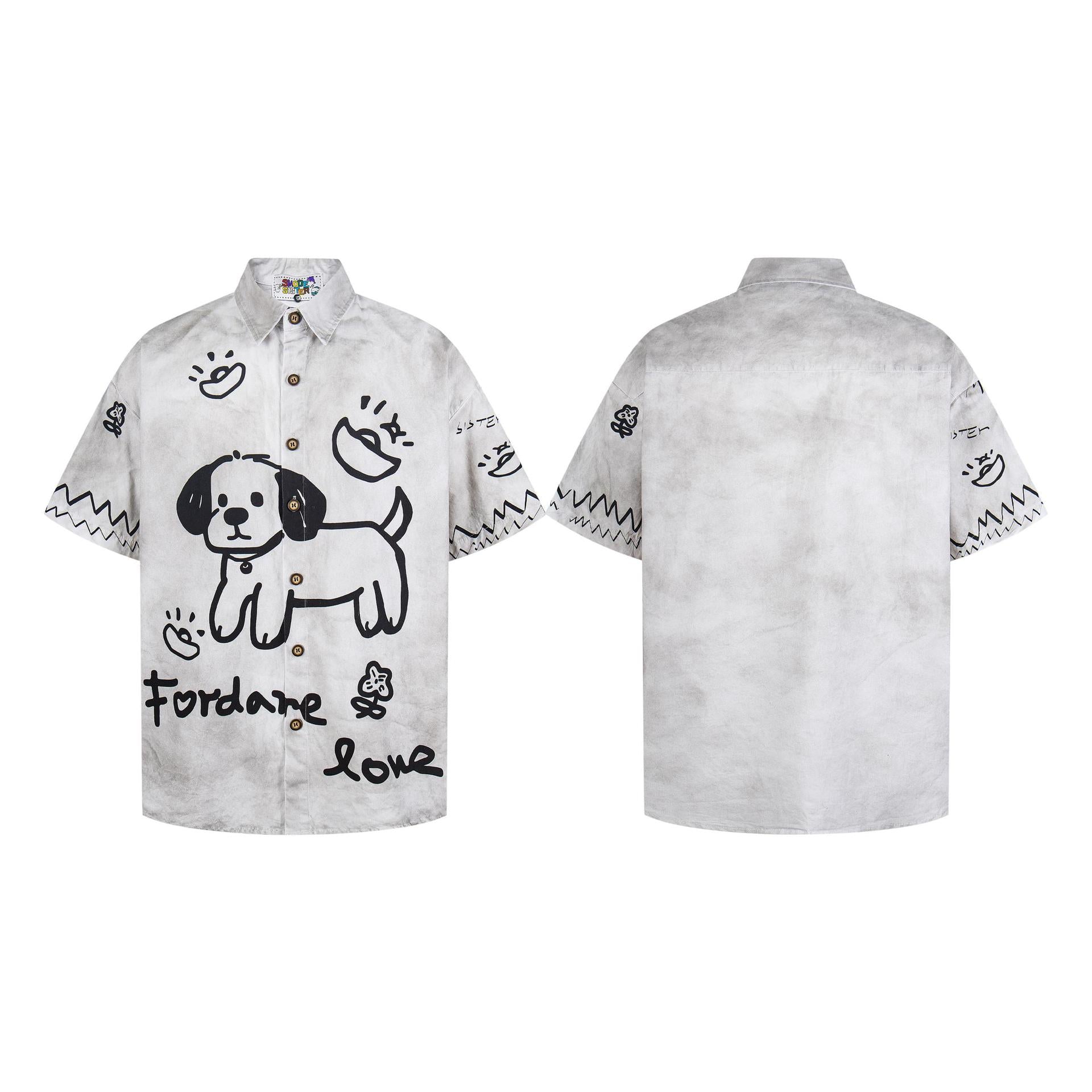 Chiot graffiti sale fabriquant une vieille chemise