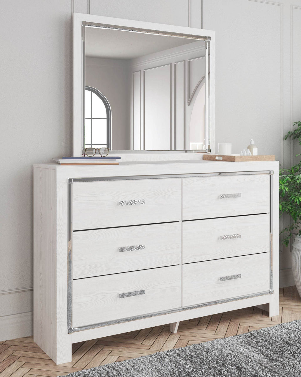 Altyra 6-Piece White Panel Bedroom Furniture Set-1