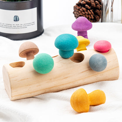 Jeu de simulation cueillette de champignons jouets en bois d'éveil