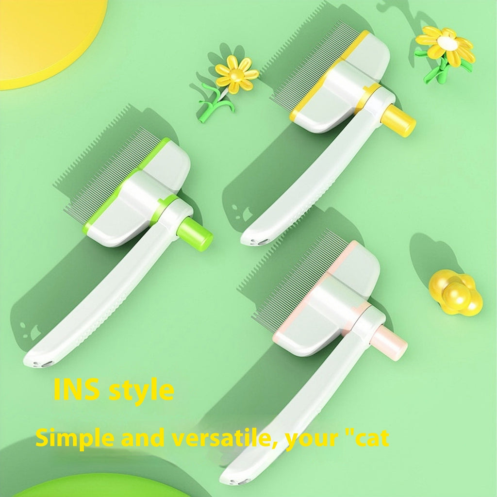 Peine para gatos, eliminación de nudos, pelo flotante, mágico, peine para perros y gatos de pelo largo, auto-limpiante, accesorios de aseo, cepillo para eliminar pulgas, productos para mascotas.