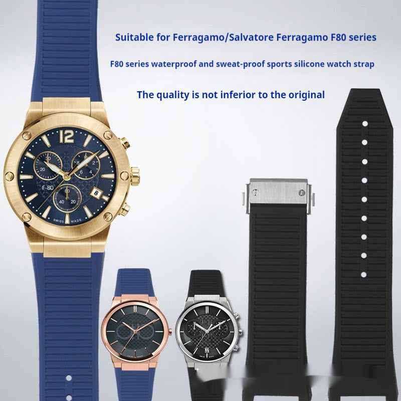 Montre de sport étanche en silicone concave noire pour hommes - Accessoires de montre