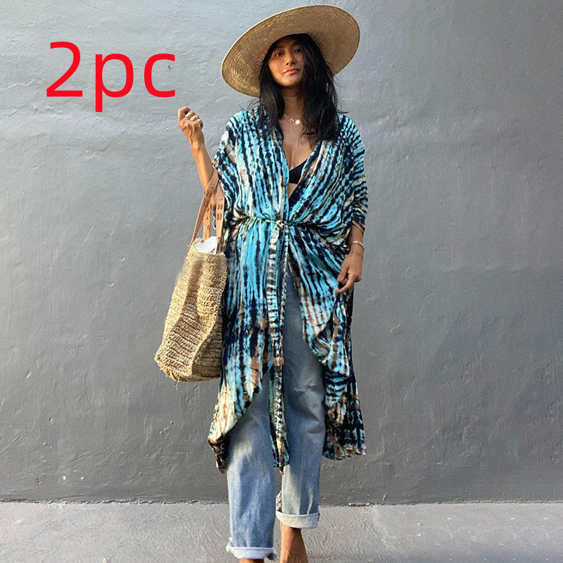 Robe de plage de villégiature en polyester anti-UV pour femmes