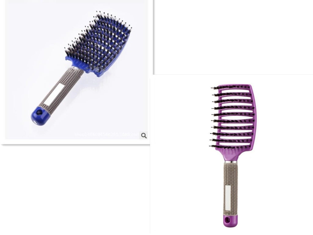 Cepillo para el cabello antinudos Brushy, desenredante para mujer, cerdas de nailon, masajeador de cuero cabelludo, peine para el cabello