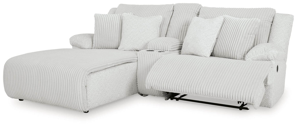 Top Tier - 3-Piece Reclining Sectional Sofa Laf Press Back Chaise - Fabric - Alloy-1