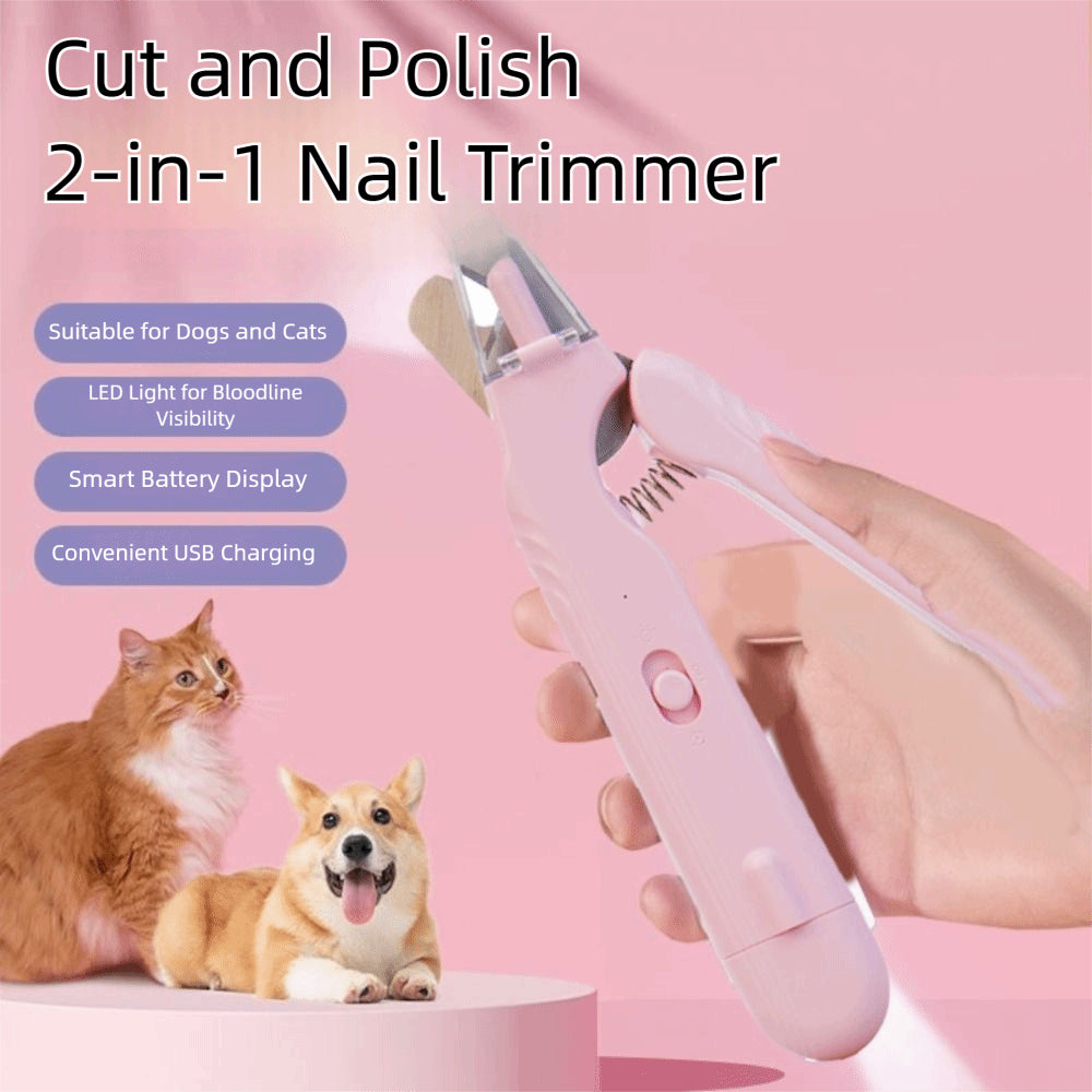 Coupe-ongles 2 en 1 pour animaux avec lumière LED, pour chiens et chats. Ciseaux spéciaux pour animaux de compagnie. Coupe-ongles multifonctions pour les pattes. Accessoires pour animaux.