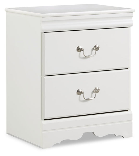 Anarasia - Two Drawer Night Stand - White-0