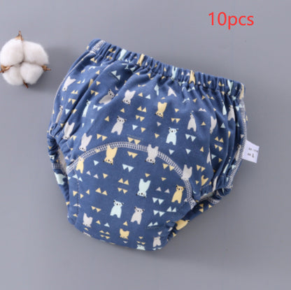 Pantalones de entrenamiento lavables para bebé, cubierta de pañal de gasa de 6 capas