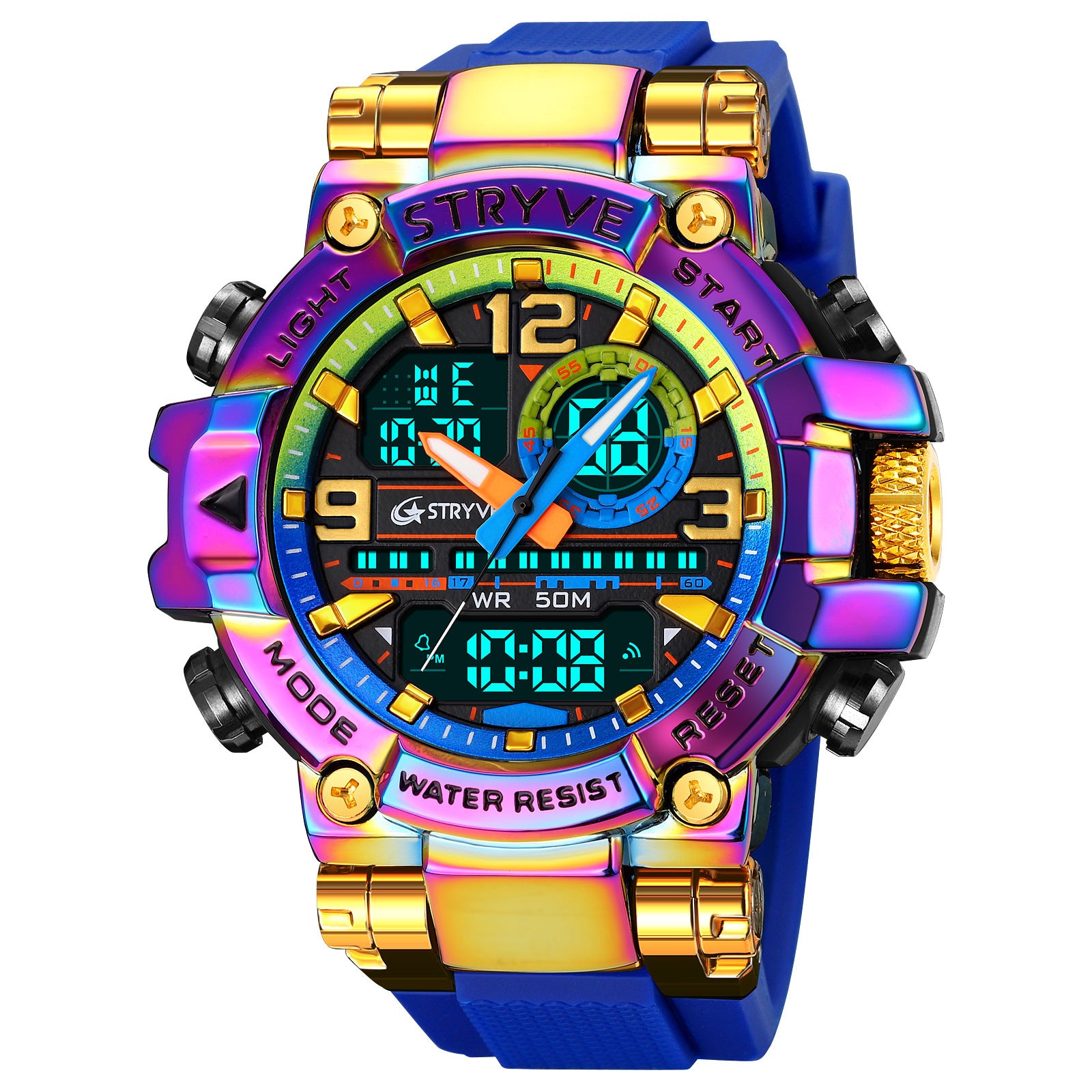 Nuevo reloj electrónico luminoso deportivo colorido impermeable, reloj multifuncional para estudiantes