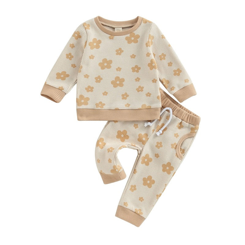 Ensemble pull imprimé floral pour enfants