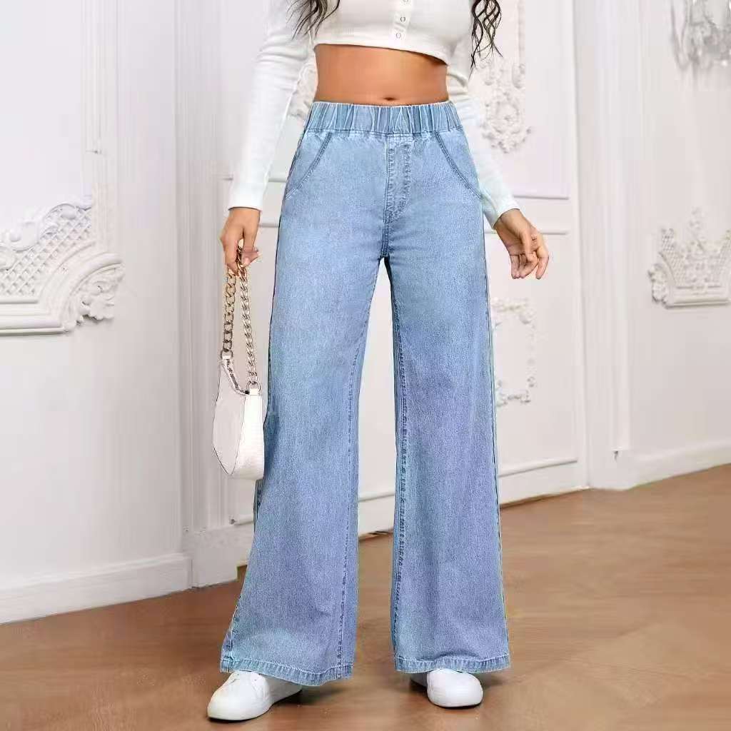 Pantalones anchos, vaqueros, moda recta, pantalones casuales, pantalones rectos para mujer, estilo urbano cómodo