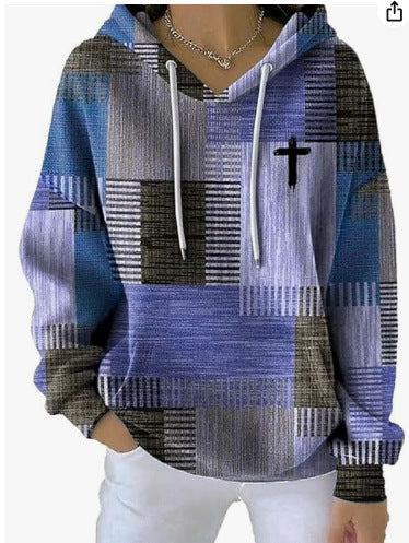 Stylish Casual Womens Hoodie With A Classic Plaid Design
