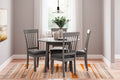 Shullden 5 Pc. Drop Leaf Grey Dining Set - Casual Round Table with Gray Chairs-0