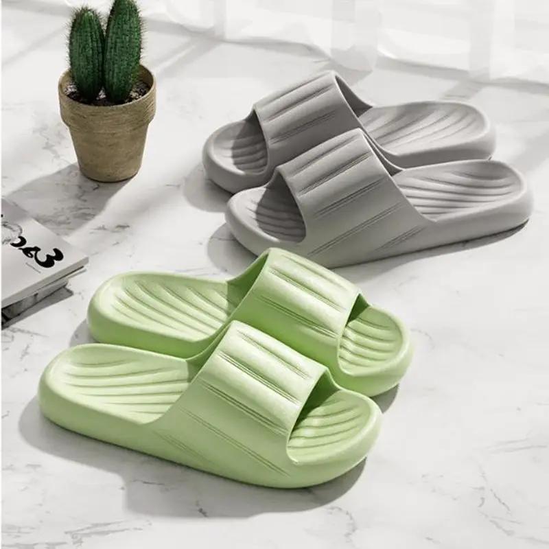 Unisex summer indoor slippers by AdTec, gray and mint-green slides (2 pairs)