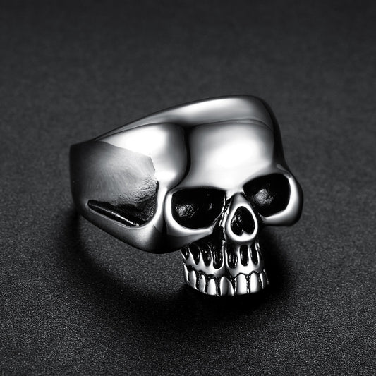 Série de bagues tête de mort style punk unique pour homme