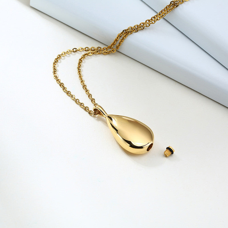 Collier flacon de parfum compte-gouttes en acier inoxydable, chaîne à cendres, urne funéraire, pendentif commémoratif avec chaîne