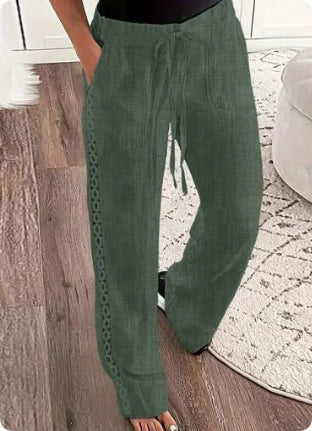 Vaqueros casuales tipo pantalón con cordones laterales