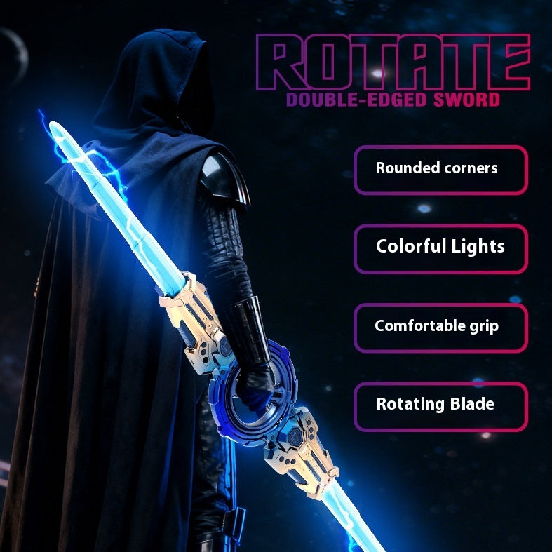 Fire Spinning Sword Double Blade Telescopic War Bearing Rotating Cool Luminous Toy