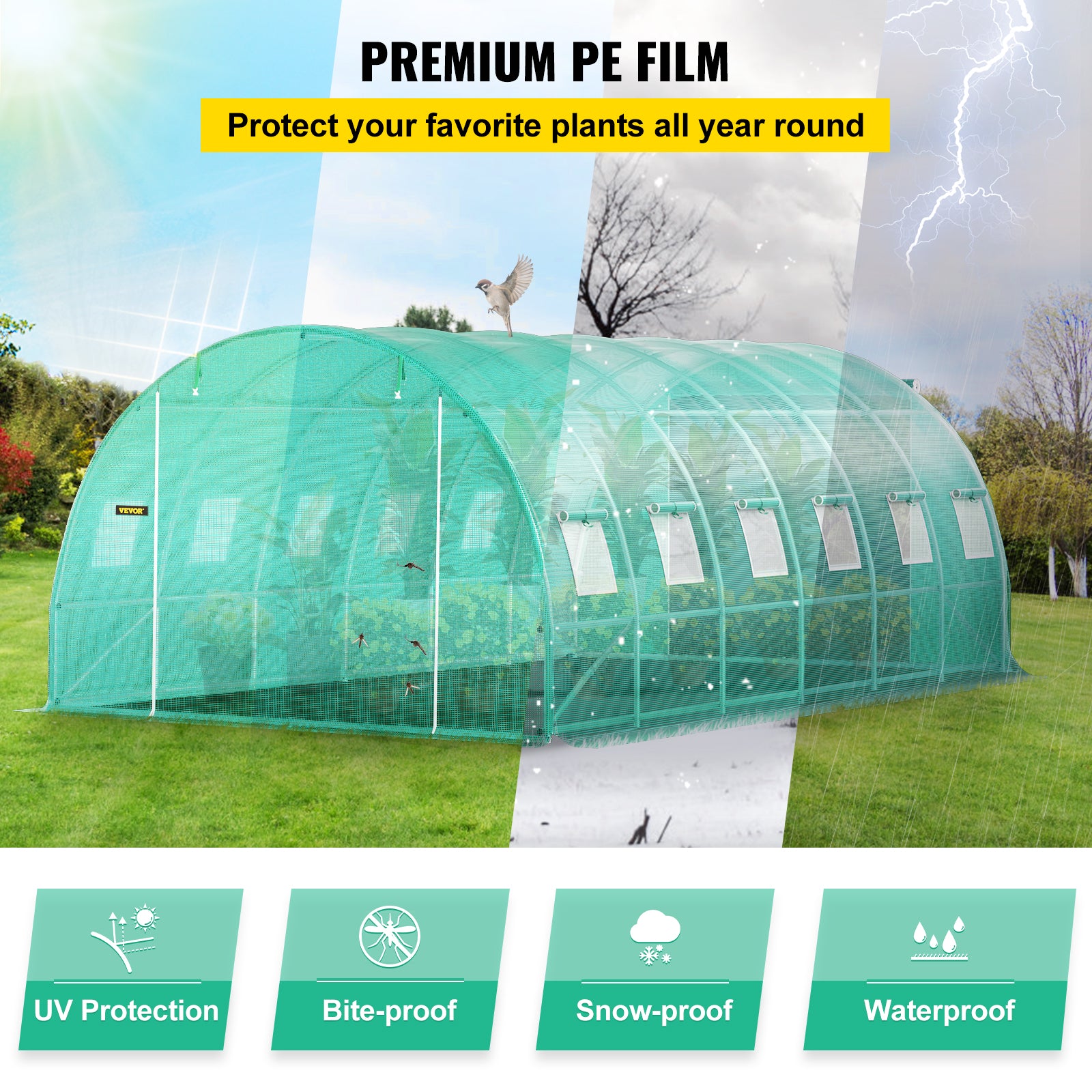 Walk-in Tunnel Greenhouse, 20 X 10 X 7 Ft