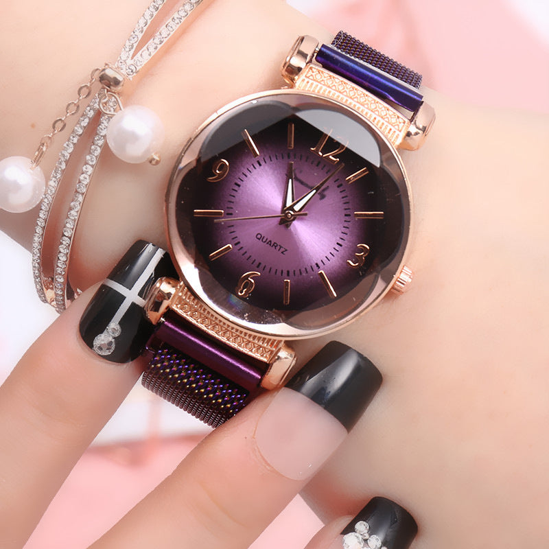 Montre neutre pour femmes, simple et à la mode, avec bracelet en acier et mouvement à quartz