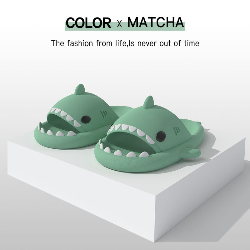 Pantuflas de tiburón de dibujos animados divertidas y bonitas, suaves, para interior y exterior