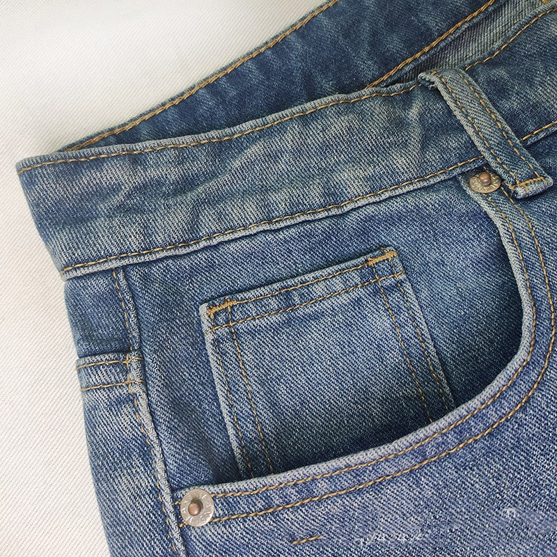 Jeans Femme Ample Taille Moyenne Décontracté Coupe Droite