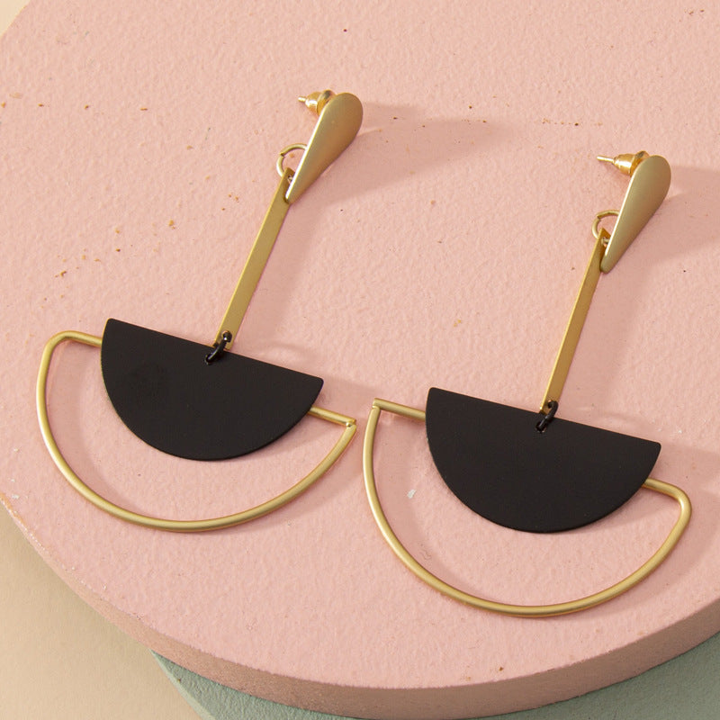 Long geometric earrings