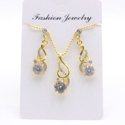 Boucles d'oreilles pendantes en cristal de zircon deux pièces