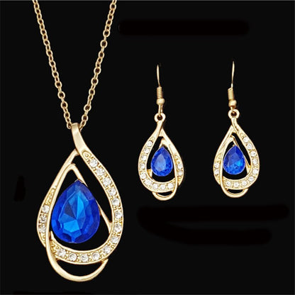 Parure collier boucles d'oreilles rétro deux pièces