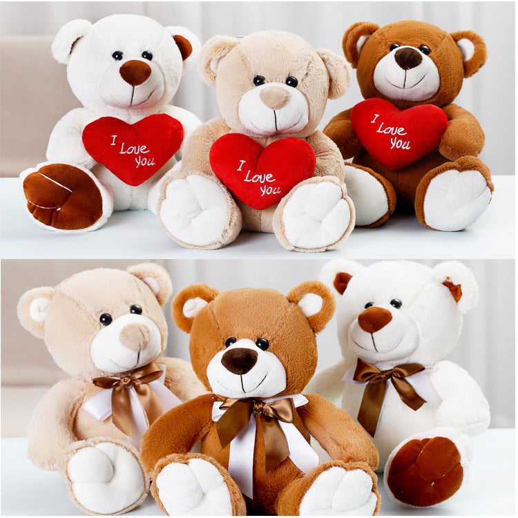 Bonito oso de peluche de dibujos animados con pajarita