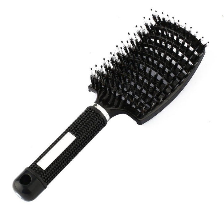 Cepillo para el cabello antinudos Brushy, desenredante para mujer, cerdas de nailon, masajeador de cuero cabelludo, peine para el cabello