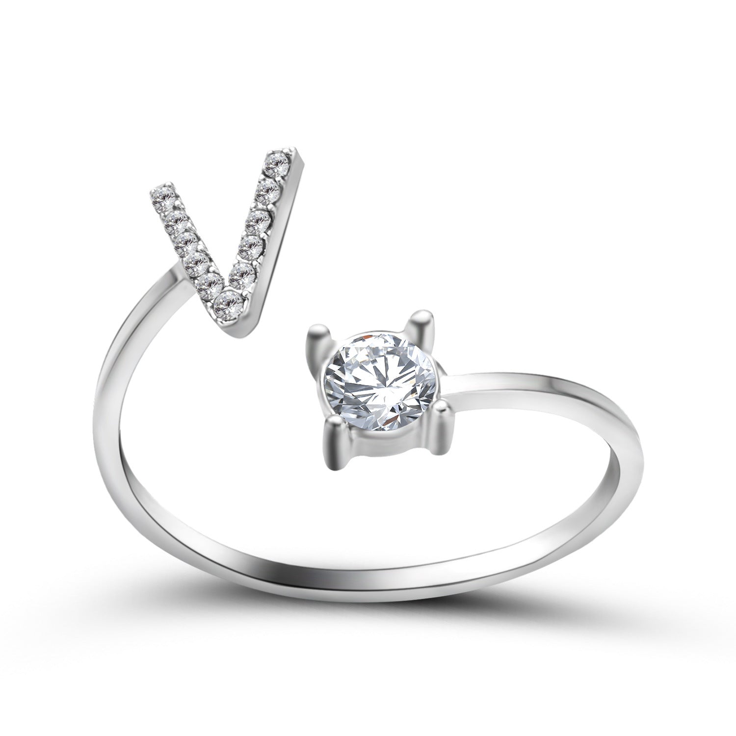 Anillo ajustable de nuevo diseño con 26 letras iniciales, joyería de moda para mujer, joyería simple y elegante