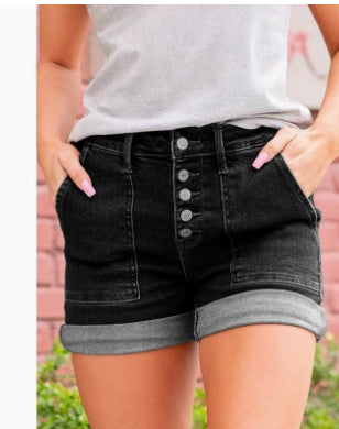 Pantalones cortos vaqueros de verano para mujer de estilo sencillo