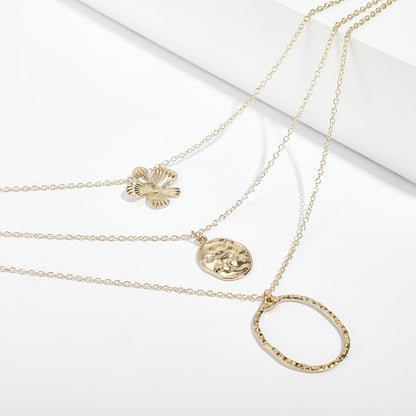 Collier Ovale Fleur Turquoise
