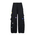 Flower Embroidered Design Work Pants by eprolo