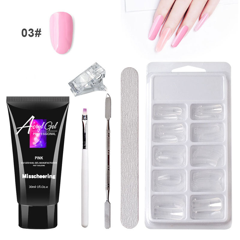 Gel de extensión de uñas sin dolor sin soporte de papel, modelo rápido, juego de gel de cristal sin dolor