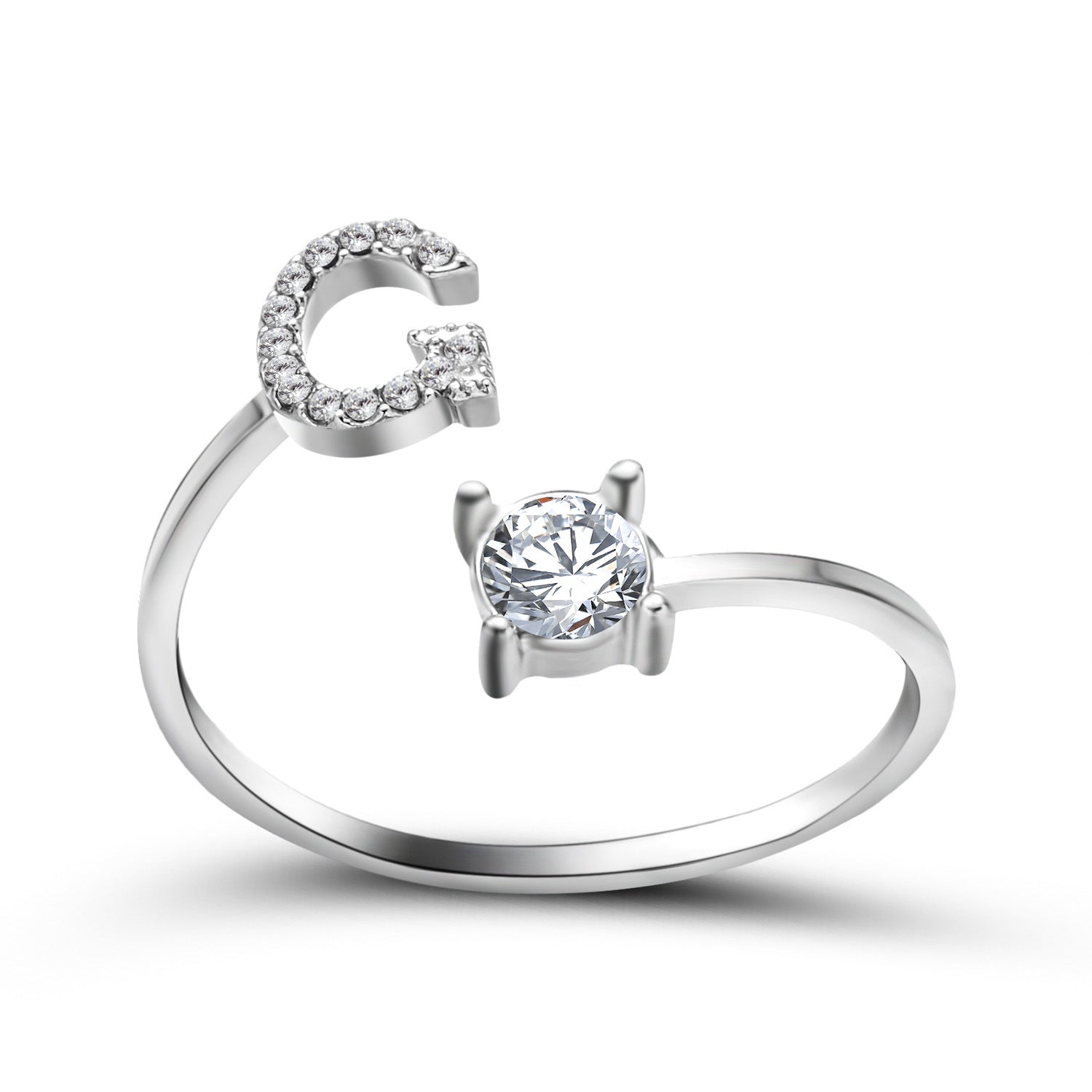 Anillo ajustable de nuevo diseño con 26 letras iniciales, joyería de moda para mujer, joyería simple y elegante