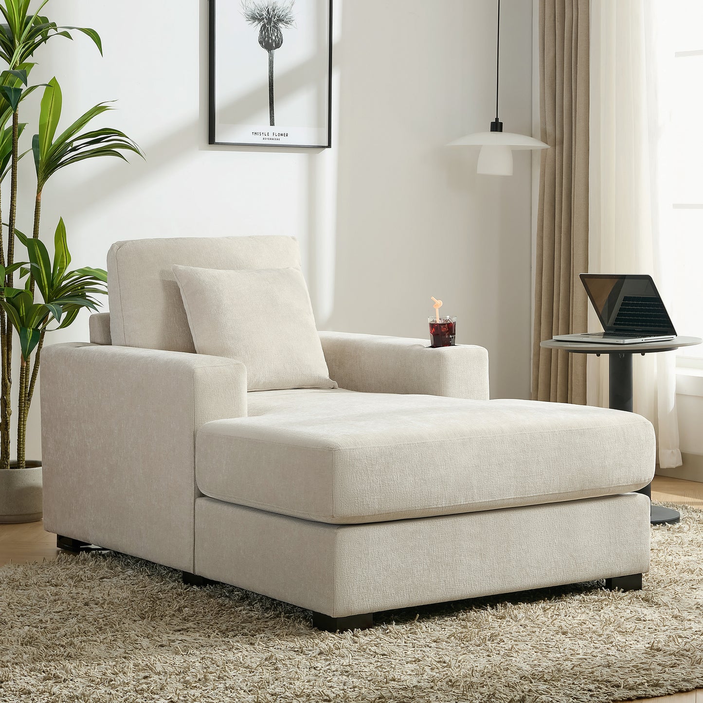 Tumbona oversized de 100.8 cm Sofá-diván de estilo moderno