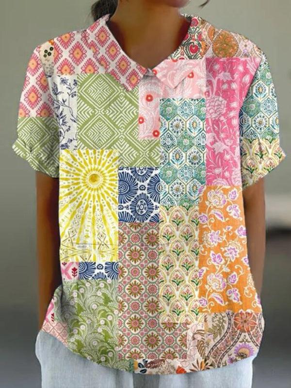Camiseta de manga corta para mujer, con diseño retro creativo