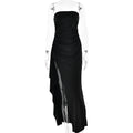 Vestido largo sin tirantes con abertura, moda de verano, plisado, para damas de honor, para fiesta o boda