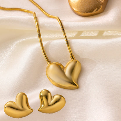 Boucles d'oreilles Collier en acier inoxydable Ensemble de bijoux pour femmes