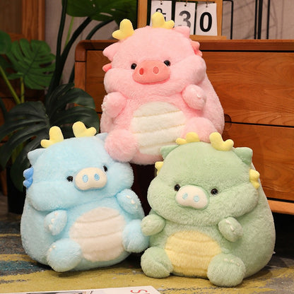 Mignonne peluche oreiller dragon cochon