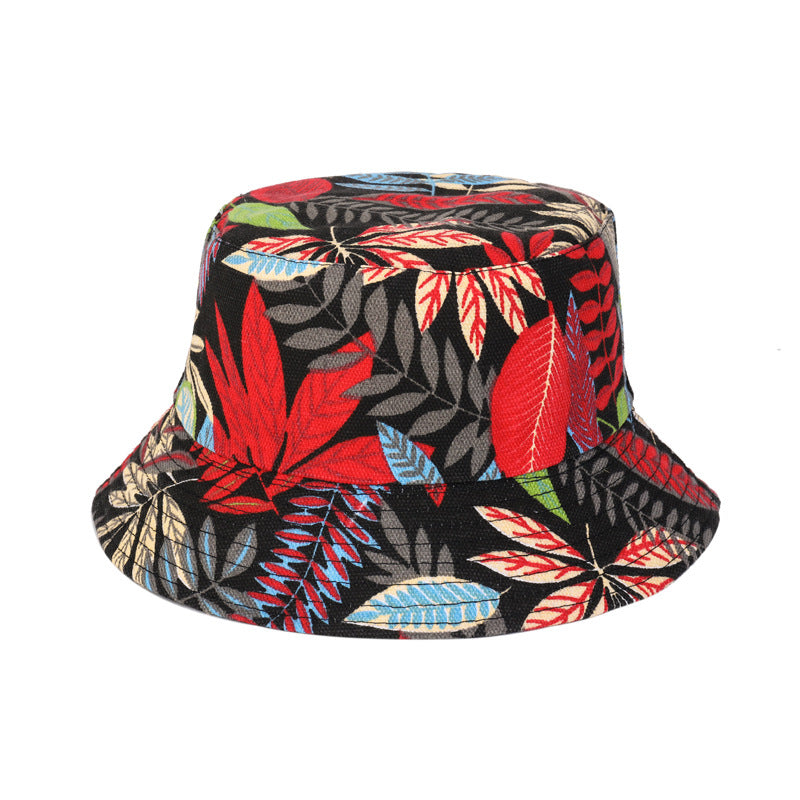 Sombrero tipo pescador de impresión novedosa europea y americana para mujer, sombrero de lona de primavera y verano, sombrero tipo pescador de viaje para playa, doble uso, envío directo