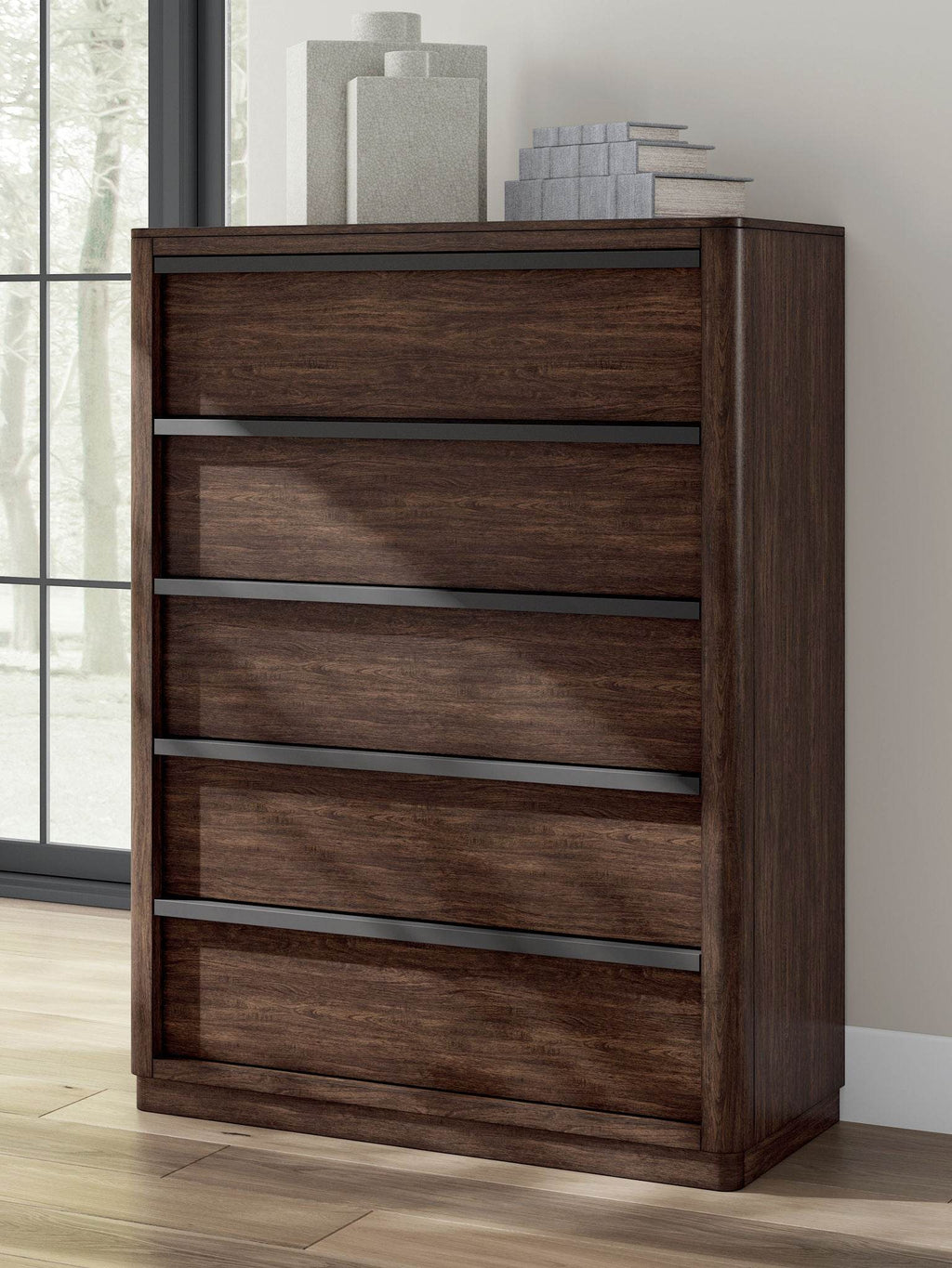 Signature Design by Ashley 5 Drawer Dark Brown Chest-1