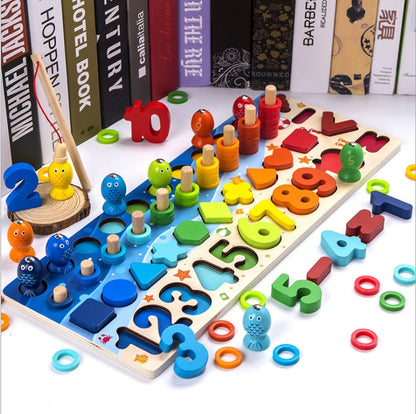 Jeu de puzzle 3D en bois pour enfants, alphabet et chiffres, jouet éducatif coloré avec lettres numériques géométriques