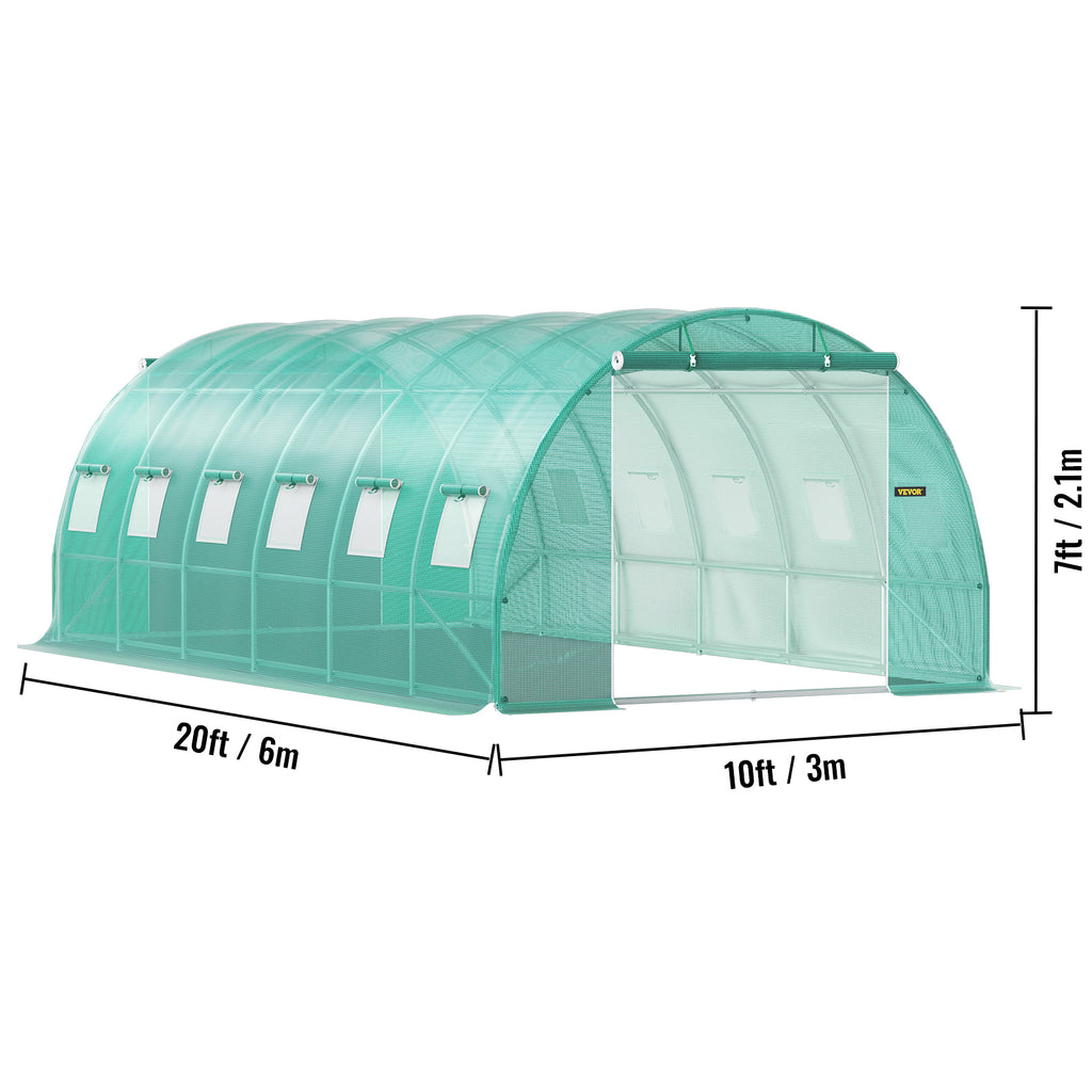 Walk-in Tunnel Greenhouse, 20 X 10 X 7 Ft