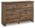 Trinell - Six Drawer Dresser - 61.34" x 15.98" x 42.99" - Brown Dark-0